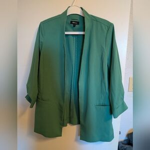 GUC Reitmans Collarless Open Blazer The Timeless - 12 - Green